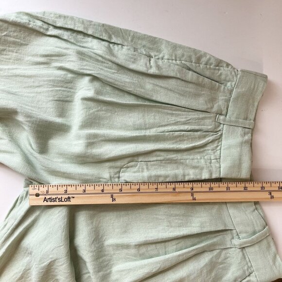 Abercrombie & Fitch Green High Rise Pleat Front Wide Leg Linen Pants Size XS - Picture 7 of 8